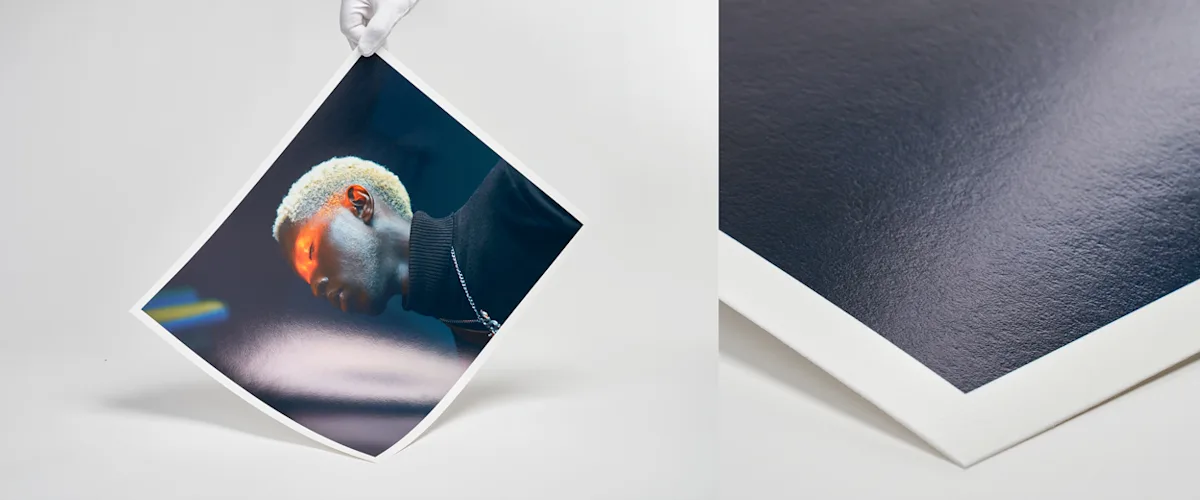 220915 Fine Art Layout SplitImage Hohlkehle+Detail HM CANSON Baryta close up of fine art print on CANSON baryta prestige II paper.