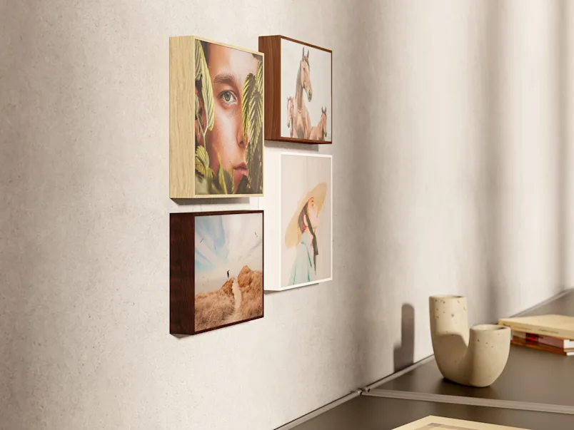PDP | ArtBox Gift Edition | Product Selector Section | Media #3 Hanging arrangement of four ArtBoxes above a sideboard.