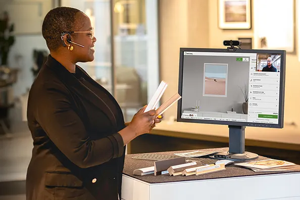 Digital Appointment One of our consultants during a digital appointment.