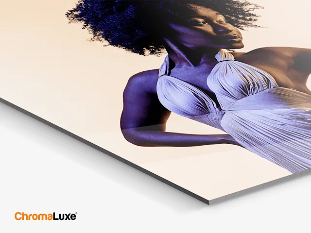 HD Metal Print ChromaLux Close up of a dancing woman on an HD Metal Print.