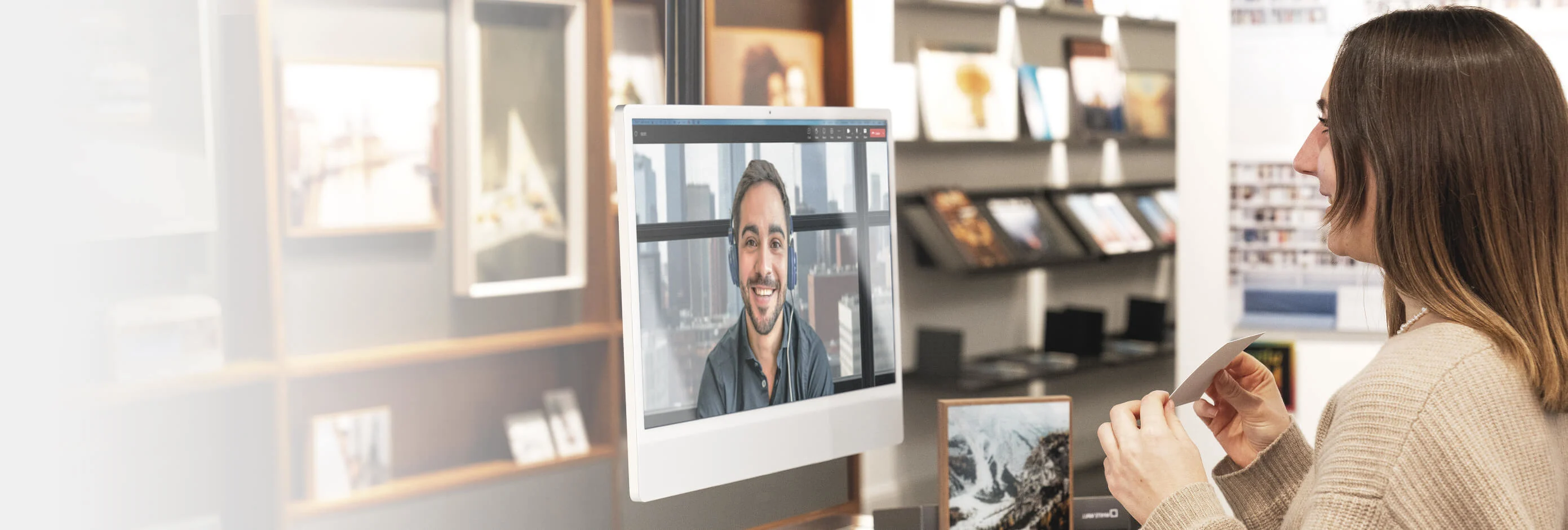 One of our consultants during a digital appointment.