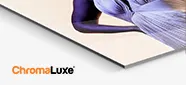 ChromaLuxe HD Metal Print Side view of a Chromaluxe metal plate.