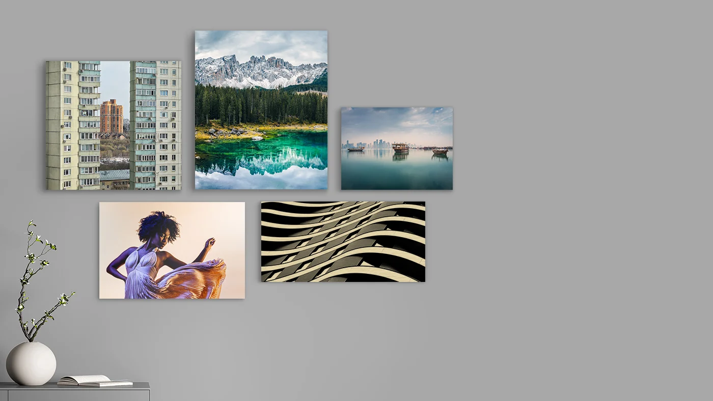 Several different motifs on a wall.