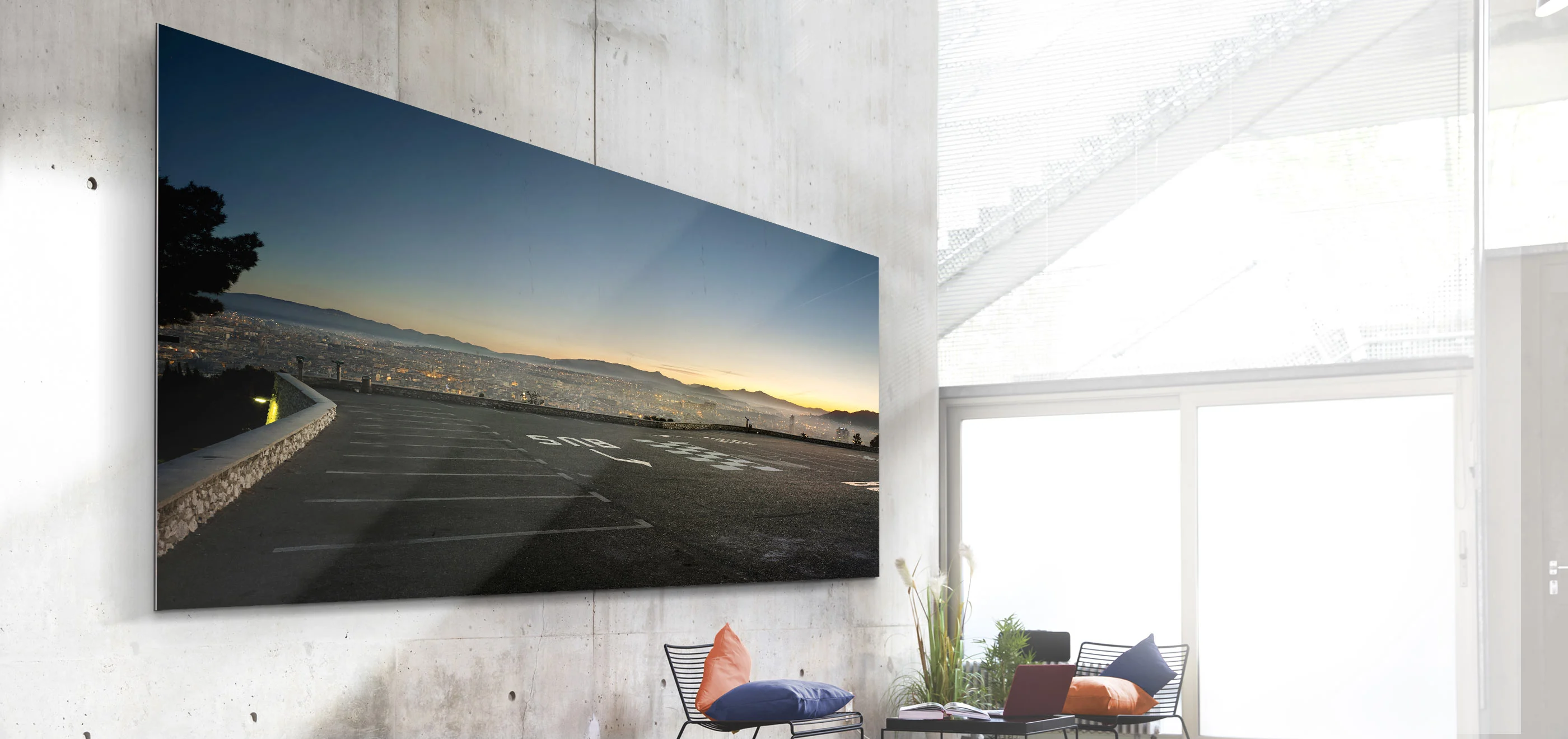 A WhiteWall Masterprint hanging on the wall.