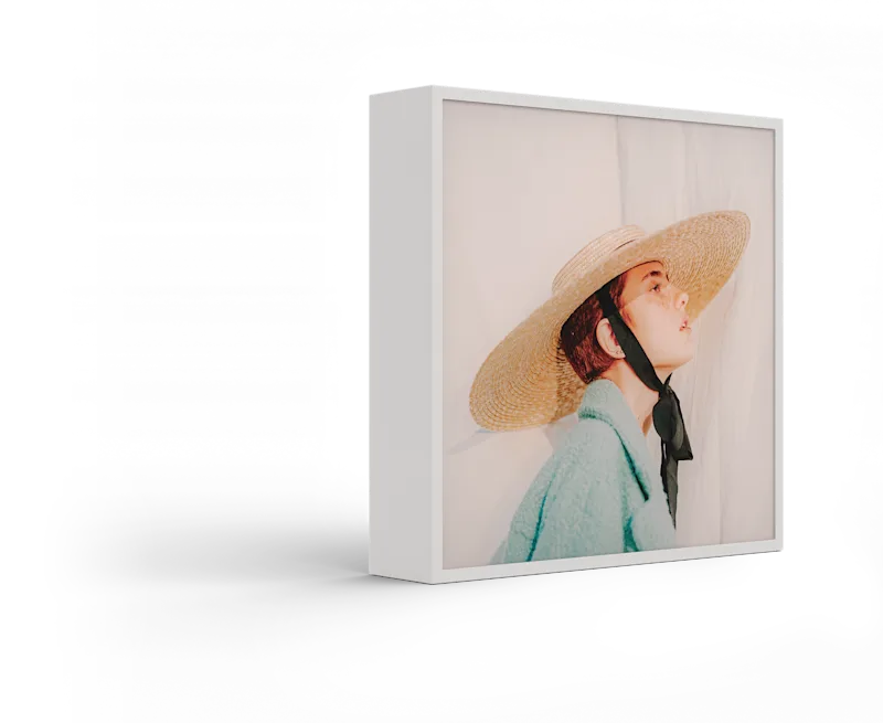 Standing ArtBox with frame color White maple against a white background.