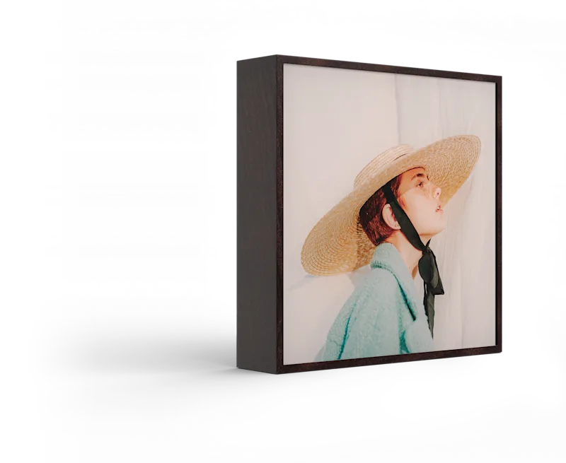 Standing ArtBox with frame color Alder brown against a white background.