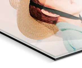 Close up of an Acrylic Print with glossy acrylic surface.