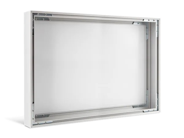 PDP | Aluminium ArtBox | Images Text Section > Mountings | Media #1 Back of an Aluminium ArtBox.