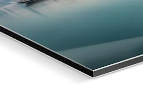 Close-up of a Photo Print On Aluminum Backing.